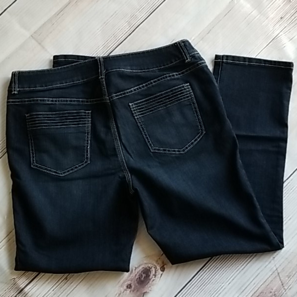 Chico's Platinum Denim Jeans Sz 1 - Picture 2 of 8